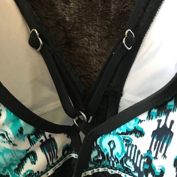 Jantzen Blue Paisley Racer Back One Piece - Picture 4 of 5